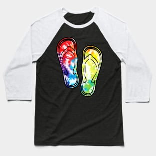 Tie Dye Flip Flops Summer Baseball T-Shirt